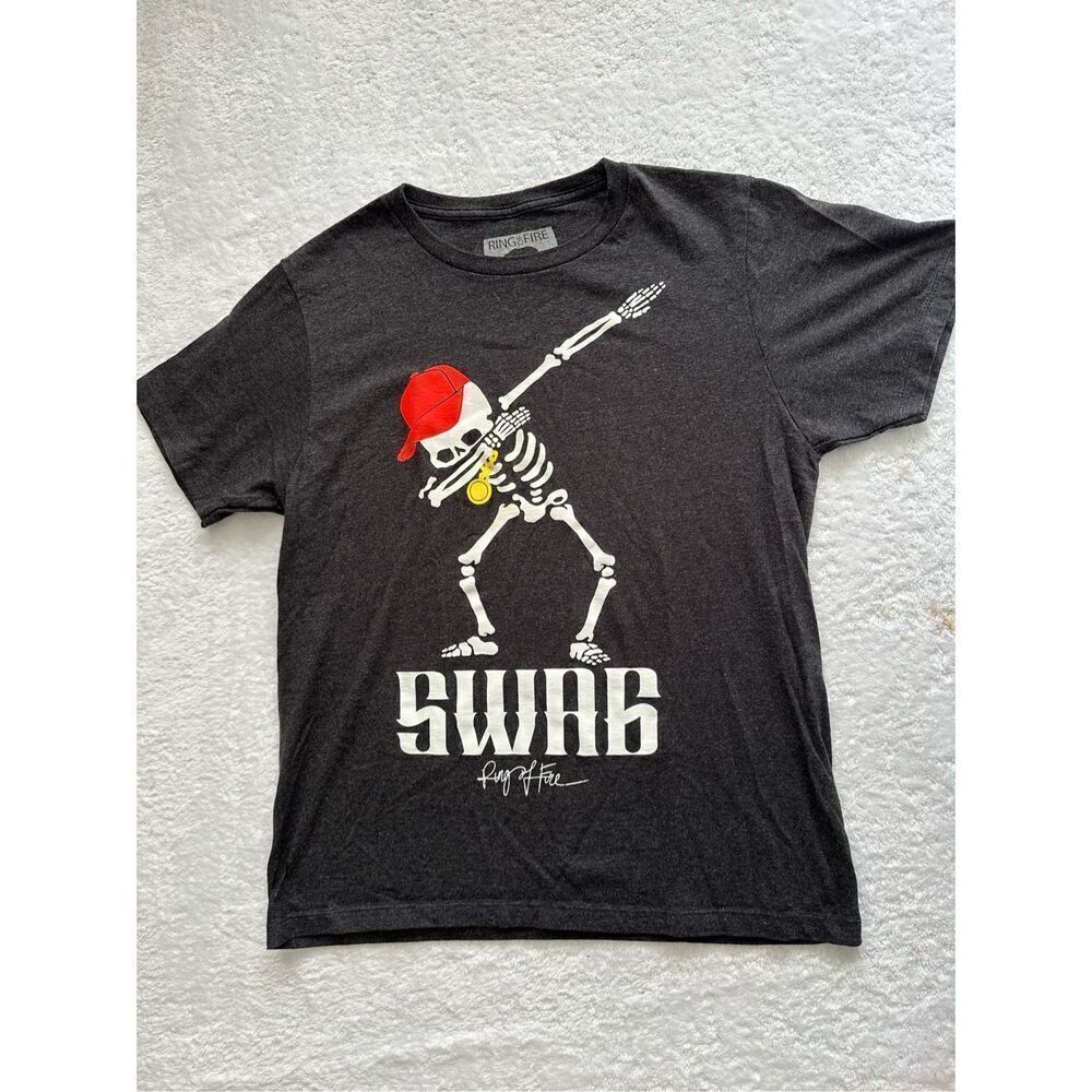 Ring of fire skeleton swag boys T-shirt size XL